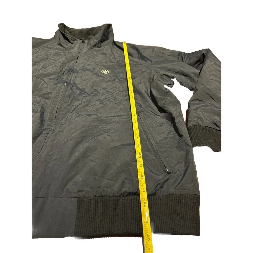 BMW Bomber Jacket Full Zip Mens 3XL Windbreaker Fleece Lined Racer Fitted Logo - Picture 8 of 9
